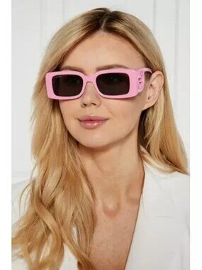 Gucci GG1325S 006 BRAND NEW Sunglasses Pink Grey Rectangle Unisex